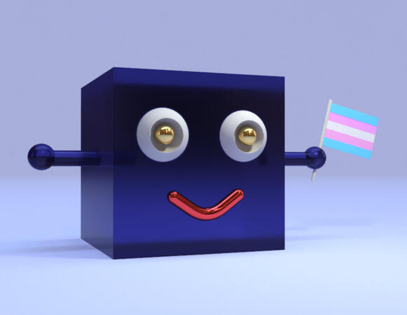 Cube says Trans Rights (my first project)